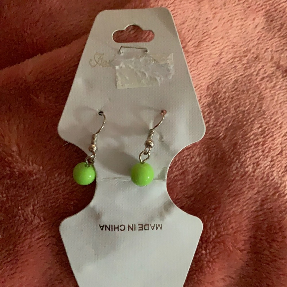 Green Dangling Earrings